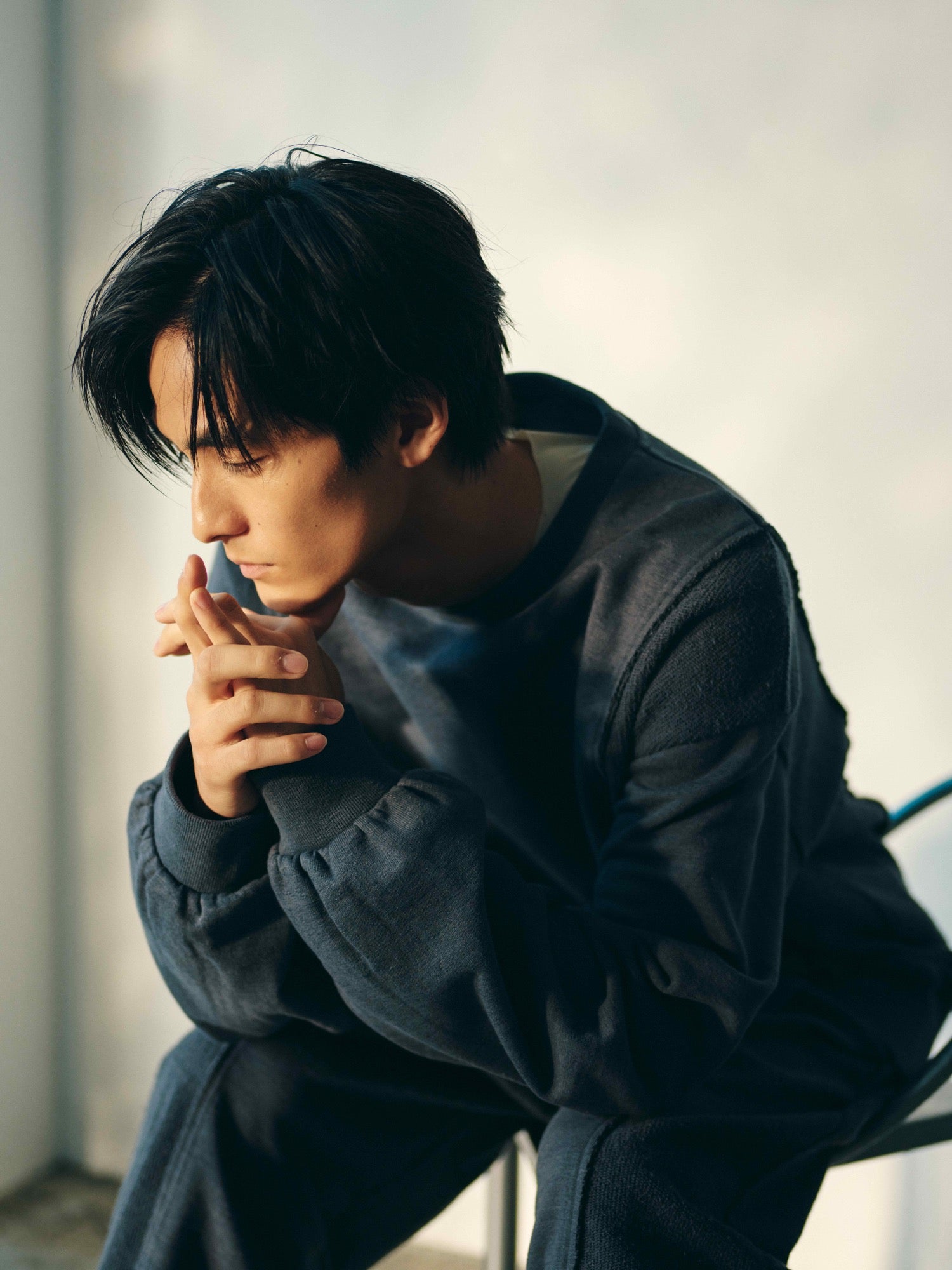 Contrast Panel Cotton Pulover