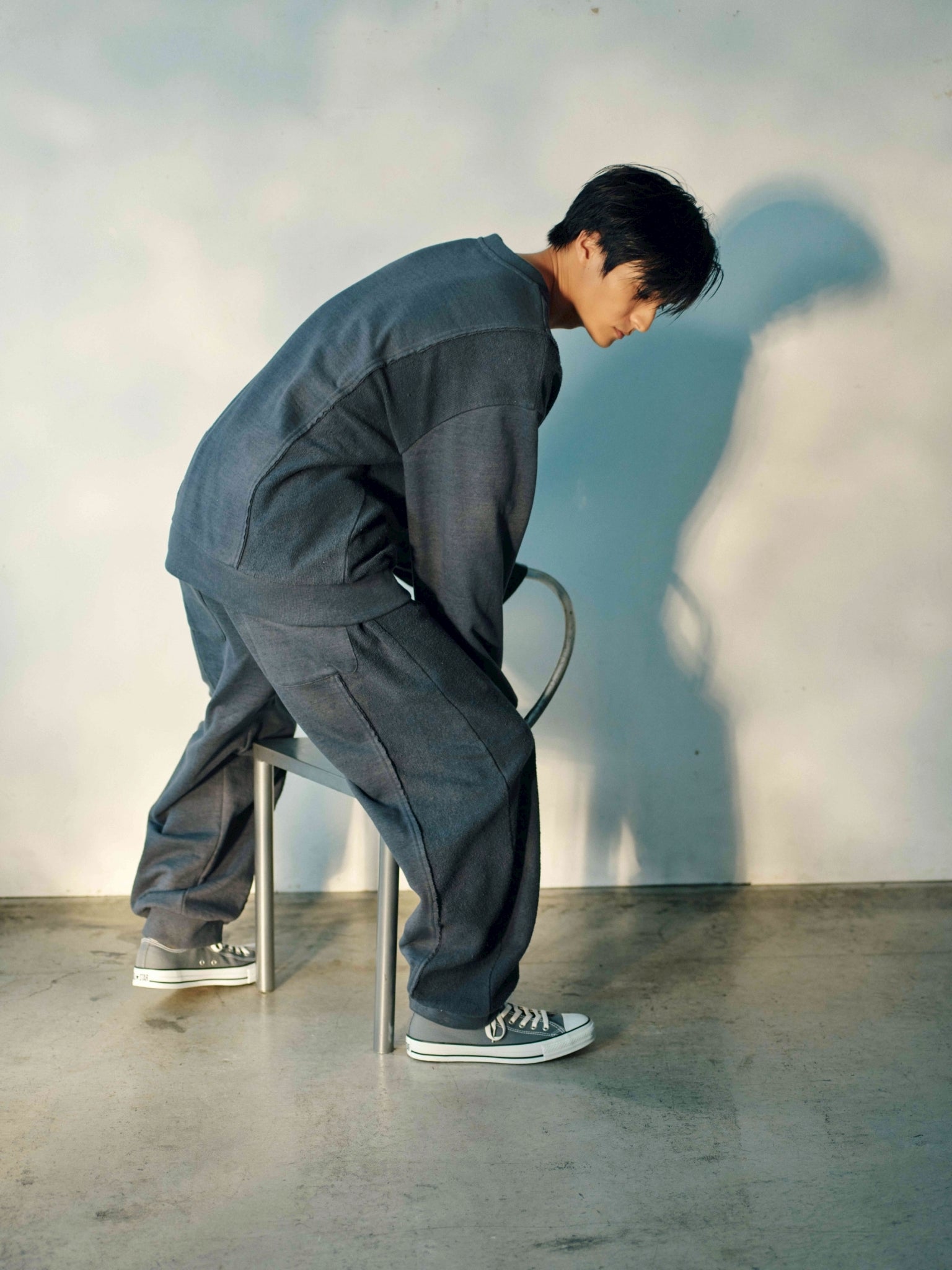 Contrast Panel Cotton Jogger Pants