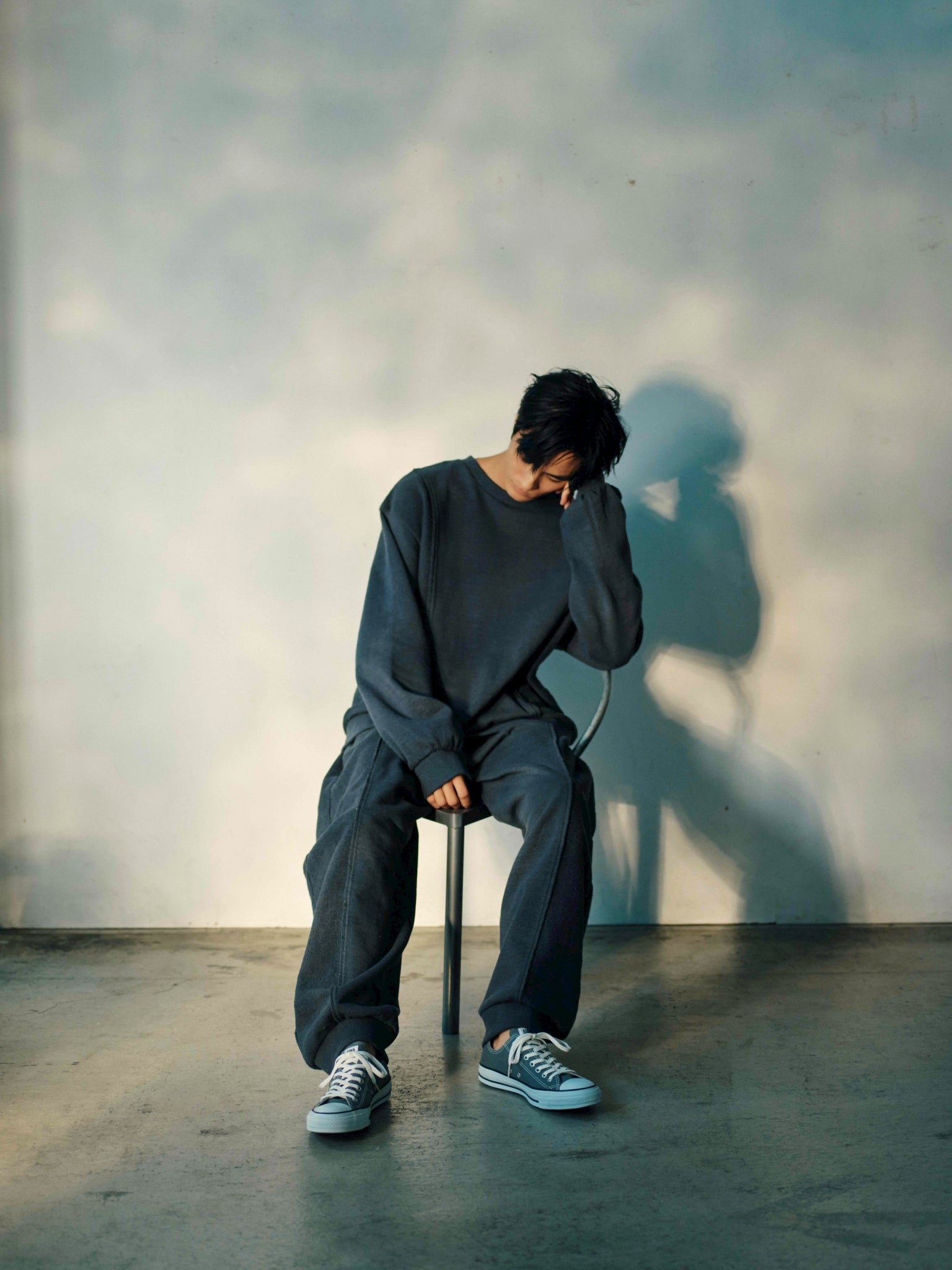 Contrast Panel Cotton Jogger Pants